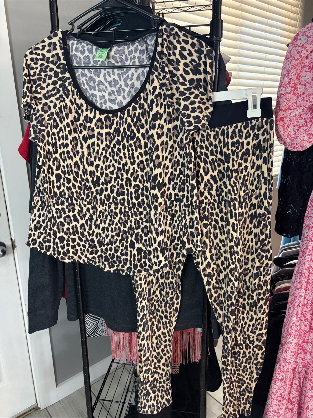 Honeydew Intimates Leopard-Print Short Sleeve Pajama Set In Tan And Black